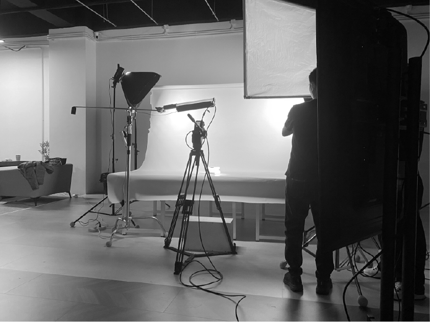 Polaroid product filming setup